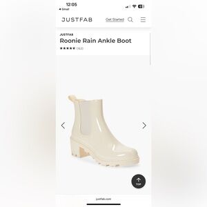 JustFab Glossy Cream Ankle Booties